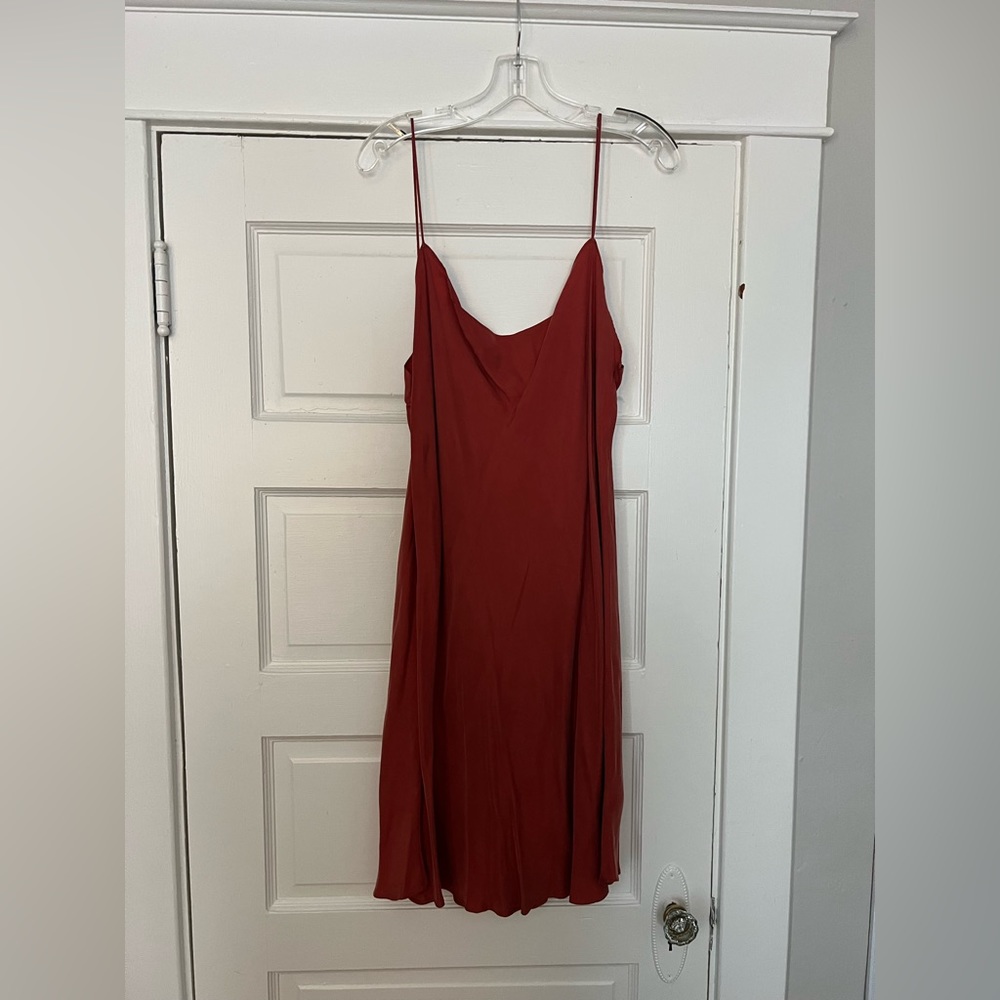 Rust red sexy slip dress